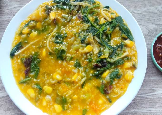 Langkah Mudah untuk Membuat RESEP ASLI TRADISIONAL BUBUR MANADO &#34;TINU&#39;TU&#39;AN&#34;, Lezat Sekali