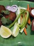 Seer fish cutlet with mint mayo and garlicky yoghurt dip