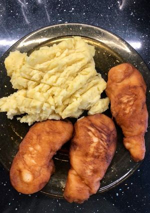 Csirkemell csíkok krémsajtos bundában recept fotója