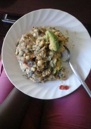 A picture of Mashed maize and potatoes.
