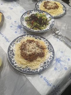 صورة لوصفة سباغيتي باللحم المفروم