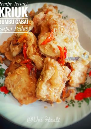 Foto resep Tempe Terong Kriuk bumbu Cabai Super Pedas