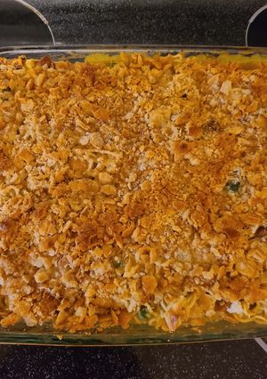 A picture of Chicken ramen noodle casserole.