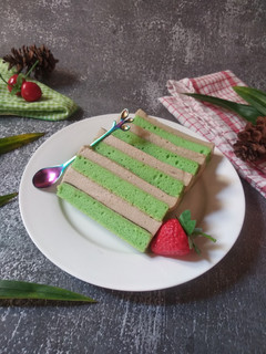 Foto resep Puding Busa Moka Lapis Bolu Pandan