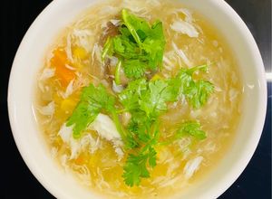 Hình của món Súp tôm ngô ngọt.