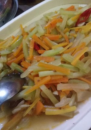 Foto resep Tumis labu waluh dan wortel sederhana simple