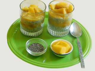 Mango coconut chia pudding