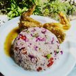 ALITAS A LA NARANJA, y arroz con vegetales