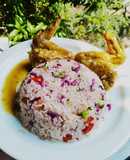 ALITAS A LA NARANJA, y arroz con vegetales