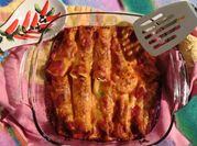 Una foto di cannelloni vegetariani
