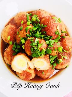 Hình của món Mọc Bọc Trứng Cút Sốt Cà.