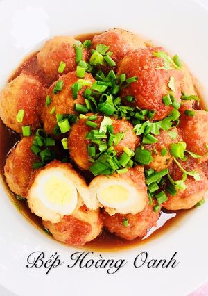 Hình của món Mọc Bọc Trứng Cút Sốt Cà.