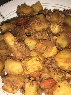 صورة لوصفة بطاطس باللحمه المفرومه