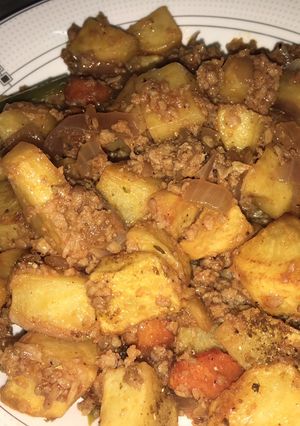 صورة لوصفة بطاطس باللحمه المفرومه