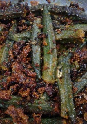 A picture of Achari Bhindi.
