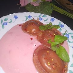 Beetroots ravioli A picture of Beetroots ravioli.