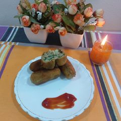 A picture of Chicken cheese creamy cutlets.
