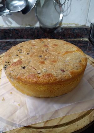 Una foto de Budín de mandarinas crumble de frutos secos
