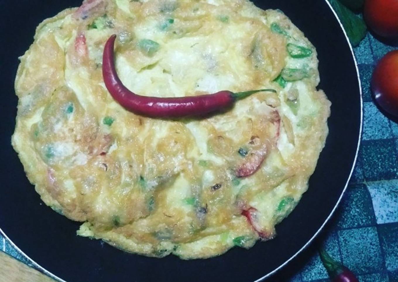 Telur dadar cabe pedas