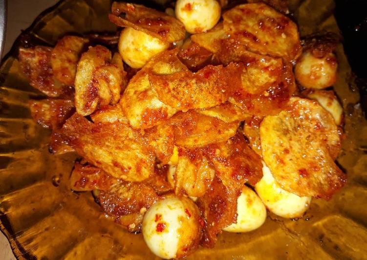 Resep Sambal kentang telur puyuh Anti Gagal