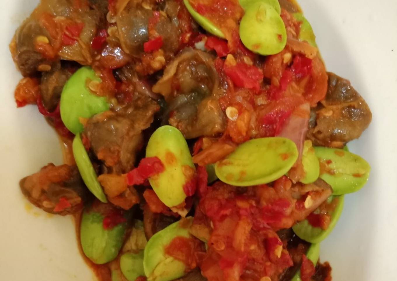 Balado empela ayam pete