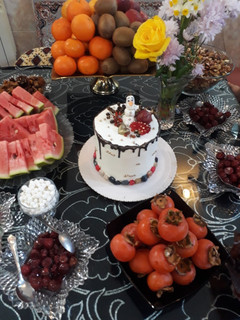 عکسی از دستور کیک یلدایی(فیلینگ گذاری)
