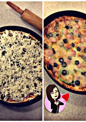 صورة لوصفة بيتزا 😍♥️