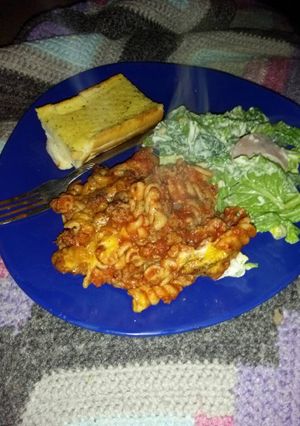 A picture of Baked pasta.