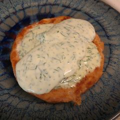 Pan-Fried Salmon with Creamy Dill Sauce A picture of Pan-Fried Salmon with Creamy Dill Sauce.