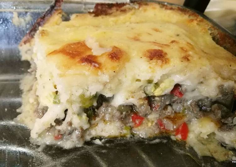 Pastel de papas con vino tinto