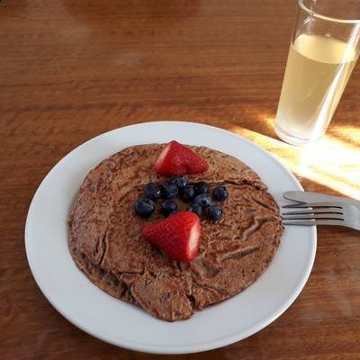 Panqueques de avena y proteína de chocolate Receta de katherine Aguilera-  Cookpad