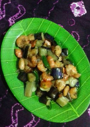 Foto resep Oseng udang terong ungu