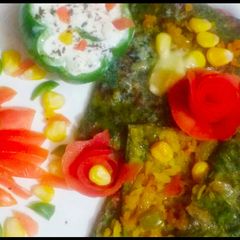 A picture of Spinach Corn Poha Parantha.