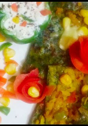 A picture of Spinach Corn Poha Parantha.