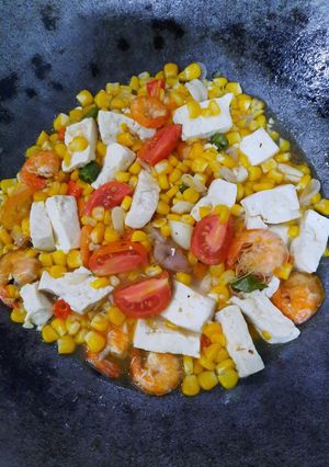 Foto resep Serundeng jagung udang tahu