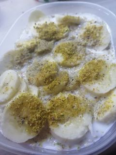 Banános-pisztáciás zabpehely recept fotója