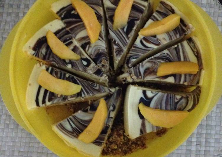 Easiest Way to Make Homemade Mango Marble Cheese cake