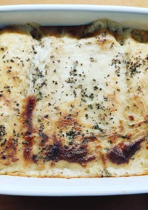 A picture of Steamed Ricotta and Jerusalem Artichoke Cannelloni.