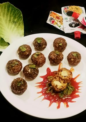 A picture of No fry Veg Manchurian cheese Balls (appetizer/ starter).