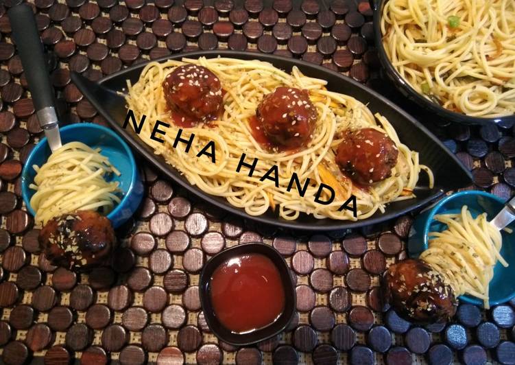 Simple Way to Prepare Any-night-of-the-week Spaghetti with Vegan Meatballs