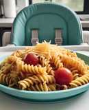 Fusilli con salsa de vegetales, para bebés