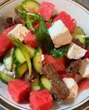 Χωριάτικη καλοκαιρινή σαλάτα με καρπούζι, αγγούρι και φέτα 🍉🍉