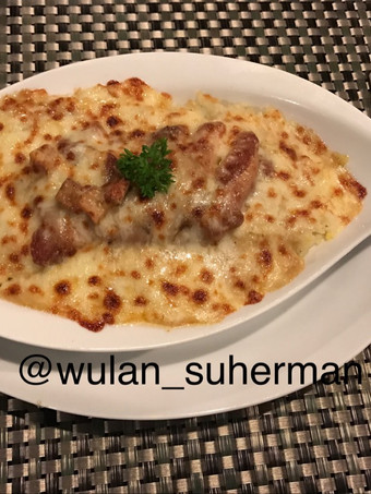 Cara Gampang Membuat Chicken baked rice with cheese, Lezat Sekali