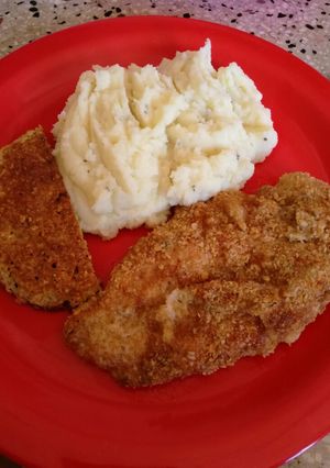 Una foto de Milanesas de pollo y avena 😜