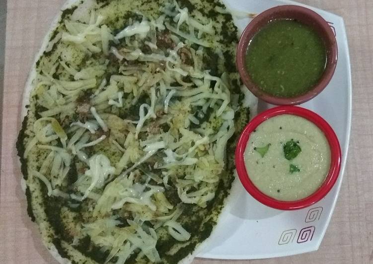 How to Make Ultimate Palak-Potato Cheesy Dosa