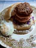 Hamburguesas caseras (triple en torre)