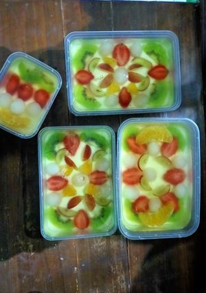 Foto resep Puding susu buah