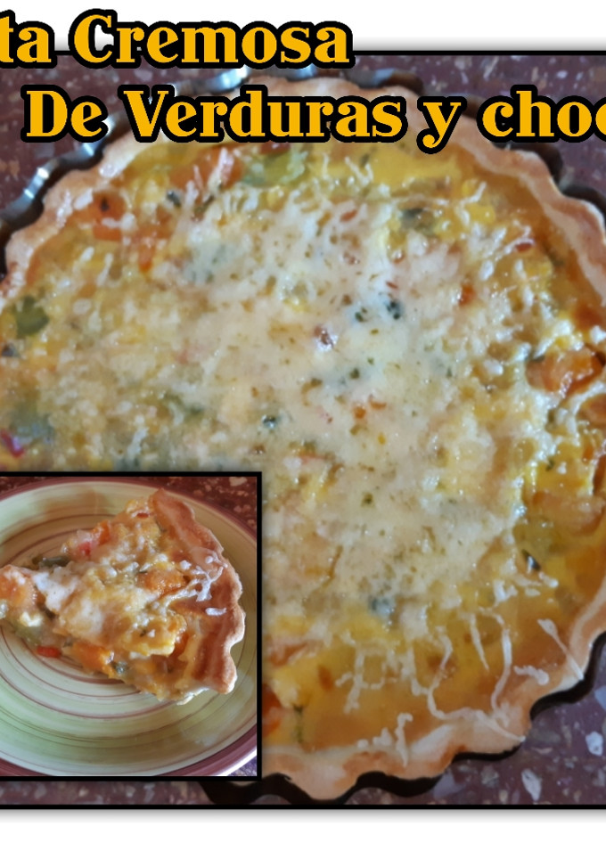 Una foto de Tarta de Verduras y Choclos con masa para tarta salada casera