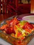 ROUGAIL ANDOUILLETTES aux GROS PIMENTS ACHARD & FLEURS OIGNONS