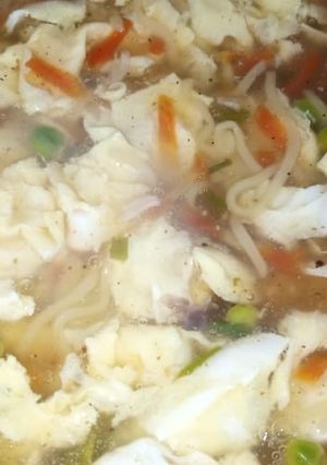 A picture of Noodles Vegetable Soup,.
